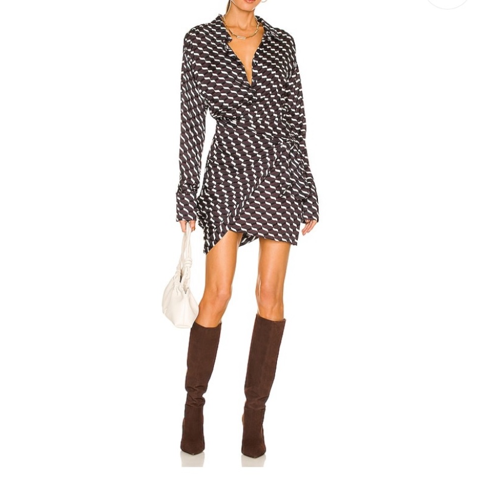 Lacademie button down shirt dress with wrap around detail